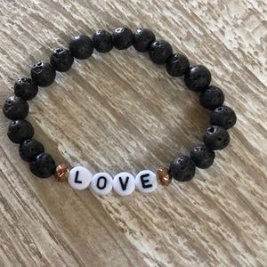 Black beaded love bracelet